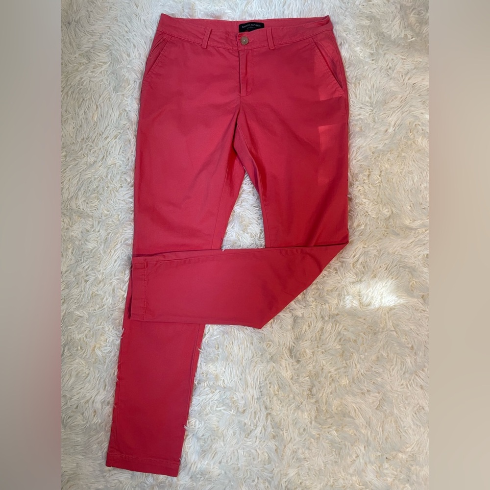 Banana Republic Red Coral Girlfriend Fit Pants